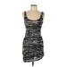 Love Culture Casual Dress - Mini Scoop Neck Sleeveless: Silver Dresses - Women's Size Large