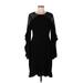 BCBGMAXAZRIA Casual Dress - Sheath Crew Neck 3/4 sleeves: Black Print Dresses - New - Women's Size 10