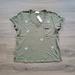 Anthropologie Tops | Anthropologie T.La Green Embroidered Floral V-Neck T-Shirt Nwt Size Medium | Color: Green | Size: M