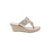 Jack Rogers Sandals: Slip-on Wedge Bohemian Tan Solid Shoes - Women's Size 7 - Open Toe