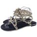 J. Crew Shoes | J. Crew Sandals Maddie Rope Gladiator Ankle Tie Casual Womens Size 10 | Color: Cream/White | Size: 10