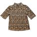 Anthropologie Tops | Anthropologie Leopard Print High Neck Three Quarter Sleeve T-Shirt Women’s S | Color: Black/Brown | Size: S