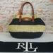 Ralph Lauren Bags | New Ralph Lauren Striped Straw Daphney Tote Bag | Color: Black/Tan | Size: 26.75" W X 11.75" H X 8.25" D