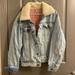 Free People Jackets & Coats | Free People Denim Sherpa Jacket | Color: Blue | Size: L