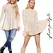 Free People Tops | Free People Coffee In The Morning Lace Knit Long Sleeve Ivory Tunic Top | Color: Cream | Size: Xs