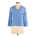 Ann Taylor LOFT Long Sleeve Blouse: Blue Tops - Women's Size 10