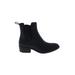 Jeffrey Campbell Ankle Boots: Chelsea Boots Chunky Heel Casual Black Solid Shoes - Women's Size 8 - Almond Toe