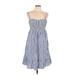 Torrid Casual Dress - A-Line Sweetheart Sleeveless: Blue Print Dresses - Women's Size Large Plus