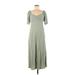 Madewell Casual Dress - Formal Sweetheart Short sleeves: Green Solid Dresses - New - Women's Size 8