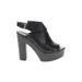 Kenneth Cole REACTION Heels: Black Solid Shoes - Women's Size 6 - Peep Toe