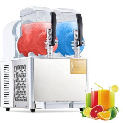 Commercial Slushy Machine, 4Lx2Tank, Self-Cleaning, for Frozen Drinks, Snow Melting