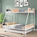 Twin over Full Bunk Bed, with Trundle Bed, Made by Sturdy Metal, can be Combined and Disassembled, White