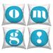 Stupell Industries OMG Initial Letters 4 Piece Outdoor Printed Pillow Set by Lil' Rue /Polyfill blend in Blue | 18 H x 7 W x 18 D in | Wayfair