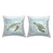 Stupell Industries Turtles Swimming Coral Reef 2 Piece Outdoor Printed Pillow Set by Lucille Price /Polyfill blend | 18 H x 18 W x 7 D in | Wayfair
