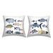 Stupell Industries Whimsical Varied Fish Patterns Sea Life 2 Piece Outdoor Printed Pillow Set by Victoria Barnes /Polyfill blend | Wayfair