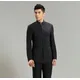 Solid Black Chinese Mao Anzüge Stehen Mandarin Kragen Männer Blazer Hosen Set Hose Terno Masculino