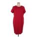 Talbots Casual Dress - Sheath Crew Neck Short sleeves: Burgundy Print Dresses - New - Women's Size 16
