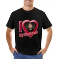 Keeho-T-shirt graphique "I love my boyfriend" pour homme haut noir personnalisable avec votre