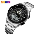 Skmei männer uhr mode quarzuhren dual time digitaluhren für mann top luxus wasserdichte armbanduhr