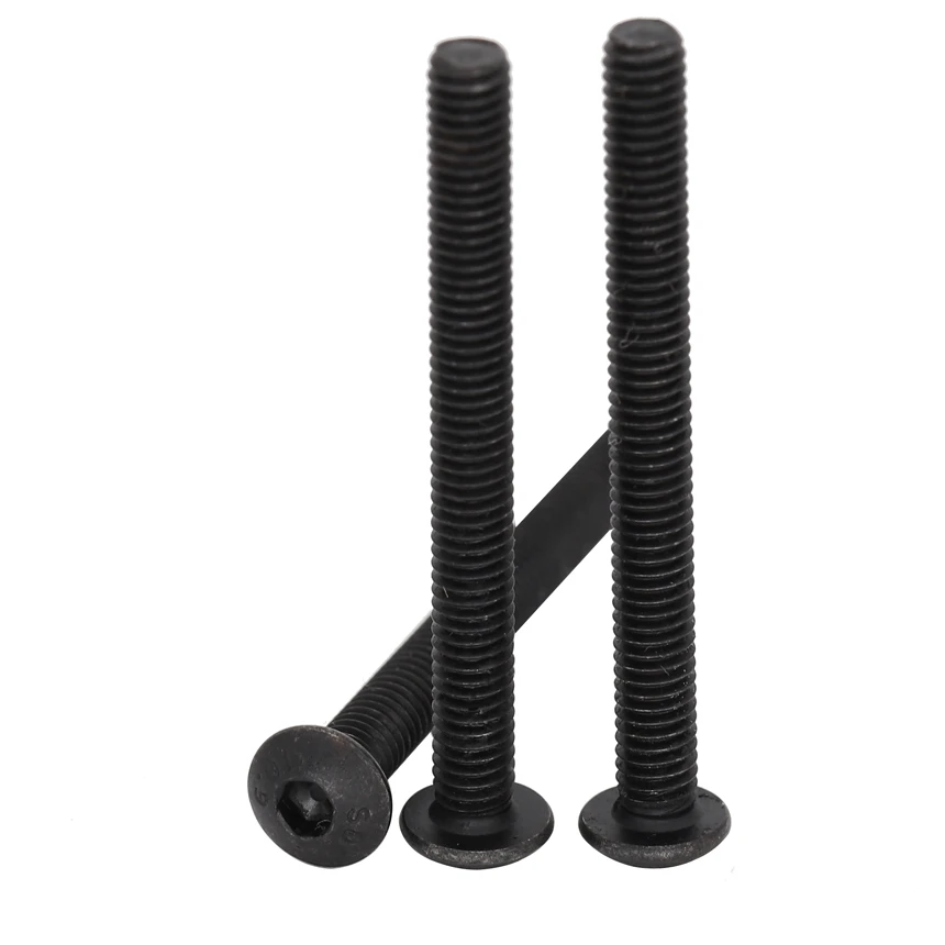 M3 M3*18/20/22/25/28/30/32/35/40/45/50 10,9 Grad schwarzer Kohlenstoffstahl DIN7380 Pan Oval Round Button Head Hex Hexagon Socket Screw Image