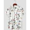 Hawaii-Hemd-Palmen-Print für Herren lässiger Kurzarm mit Knöpfen für Sommerferien und Resort