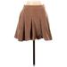 Hollister Casual A-Line Skirt Mini: Brown Print Bottoms - Women's Size Small