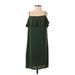 Zara Basic Casual Dress - Party Square Sleeveless: Green Print Dresses - Women's Size X-Small