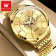 OLEVS-Montre-bracelet originale Gold Dragon pour homme montre d'affaires mécanique automatique