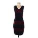 41Hawthorn Casual Dress - Sheath: Burgundy Stripes Dresses - Women's Size Small