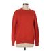 Lands' End Pullover Sweater: Orange Color Block Tops - Women's Size Medium