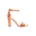 Sam Edelman Heels: Orange Solid Shoes - Women's Size 8 1/2 - Open Toe