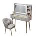 Everly Quinn 23.62"Grey Solid + Manufactured Wood vanity w/ LED mirror & stool | Wayfair AAACAAE7CA0A42928D520058DD925604