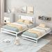 Red Barrel Studio® Full Size Platform Bed w/ Adjustable Trundle C61B46FDADAC47BFBBD4440BCD9BE041, Wood in White | Wayfair