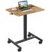 Inbox Zero Small Mobile Rolling Standing Desk Rolling Desk Laptop Computer Cart For Home in Black/Brown | 45" H x 28" W x 20" D | Wayfair