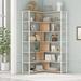 Gracie Oaks 7-Tier Bookcase Home Office Bookshelf, Glass in White | Wayfair FF8536D46B984FF7B6722BDC693B89F4