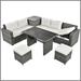 Latitude Run® Modern Outdoor 6-Piece All Weather PE Rattan Sofa Set w/ Adjustable Seat in Gray | Wayfair F4E98FE1675E43D1B9B9783C3A3074FA