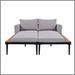 Latitude Run® Modern Outdoor 2 In 1 Padded Chaise Lounges w/ Wood Topped Side Spaces in Gray/Black | Wayfair C293269BFC4046D7A26E7CB9D279B201