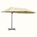 Brayden Studio® Patio Umbrella in White/Brown | Wayfair F323F2245EBA49DB8FC879FAFAB3B23F