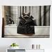 17 Stories Cat Wall Hanging Tapestry Realistic Cool Kitty Mysterious Grey & Charcoal Grey in Blue/Brown/Green | 23" H x 28" W | Wayfair