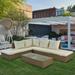 Latitude Run® 3-piece Outdoor Sofa Set w/ Adjustable Chaise Lounge & Tempered Glass Table | Wayfair 603CF220867648B3A9506113DA96587E