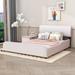 Latitude Run® Janiza Full Platform Bed w/ Storage Nightstand Upholstered/Faux leather in Pink | 35 H x 59 W x 80 D in | Wayfair