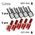 Gollee 5 pcs Red Fast Long Eyelash Extension Glue and 5 pcs Fast Dring Master Adhesive for lash