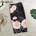 Neophil XXL Pencil Skirts Cartoon Letter Floral Print Midi Skirt High Waist Bodycon Vintage 2023