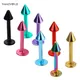 TIANCIFBYJS Anodized Stainless Steel Labret Rings 16g Cone And Ball Lip Stud Bar Ear Barbell Body