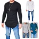 Men's T-Shirts Lycra S-3Xl Long Sleeved Men T Shirt Pure Color Casual Mens Long Sleeve Man T-Shirt