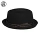 FS Vintage Black Pork Pie Hat For Men Bowknot 100% Wool Fedoras Unisex Jazz Cap Church Panama