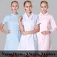 White Women Dress Nurse Working Uniform Workwear Healthcare Gown Polyester Cotton Solid Color Long