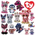 15cm Ty Beanie Stuffed Plush Animals Doll Sparkling Unicorn Giraffe Bat Pony Fox Big Eye Sequins