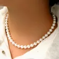 Fashion Elegant White Pearl Chokers Necklace For Women Men Wedding Banquet Necklaces Vintage Beads