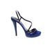 Giorgio Armani Heels: Blue Print Shoes - Women's Size 40 - Open Toe
